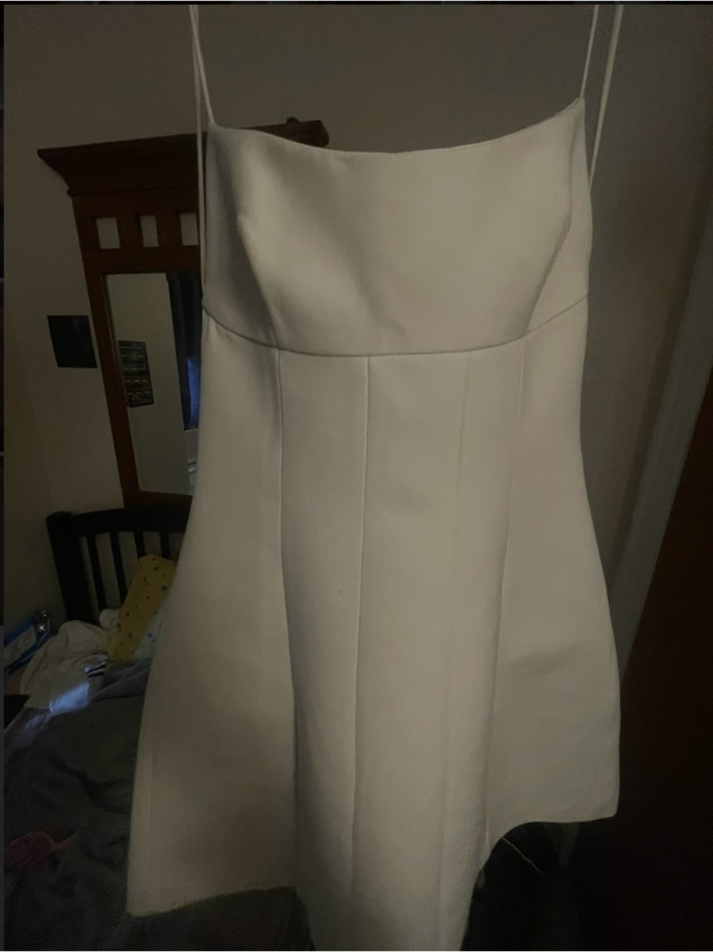 Zara White Backless Spaghetti-Strap Mini Dress